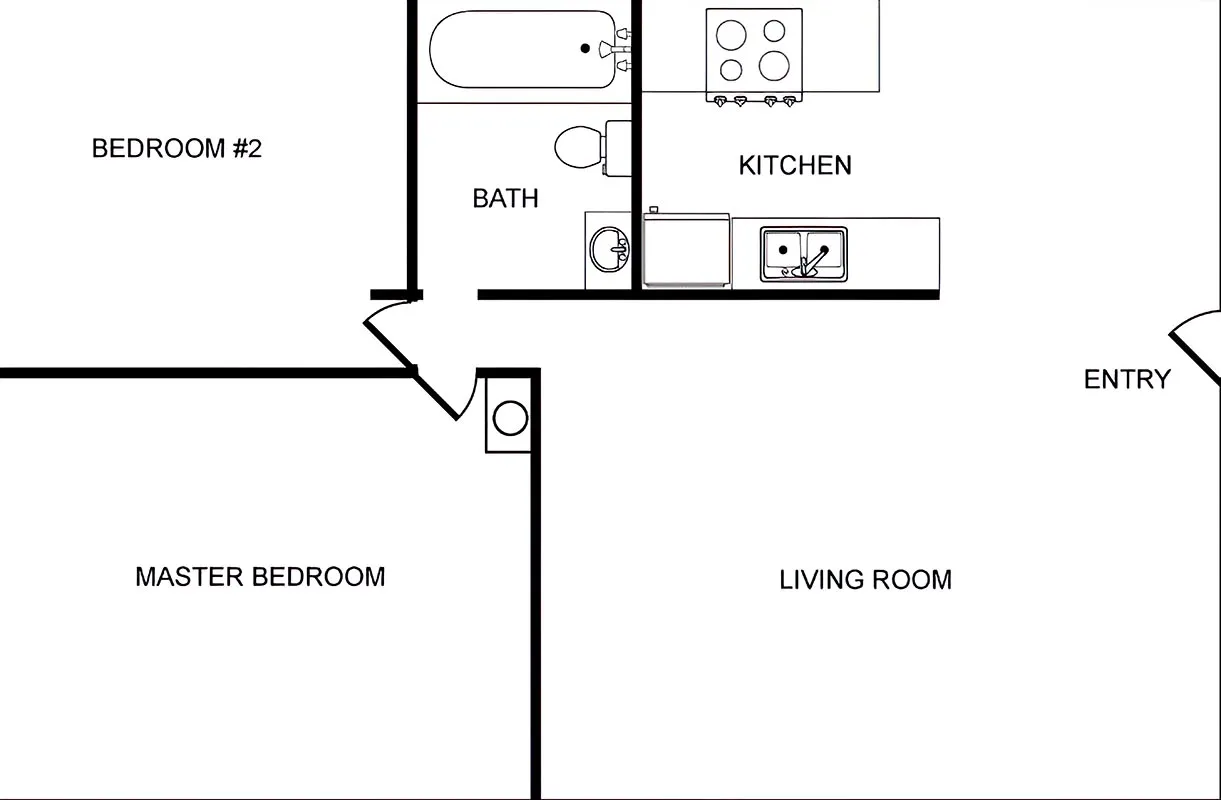 2 Bed · 1 Bath